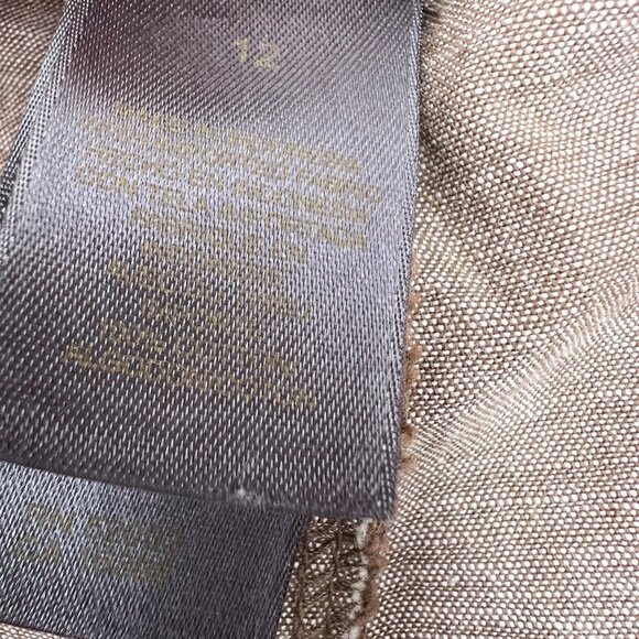 Liz Claiborne Women's Linen-Blend Drawstring Pants Size 12 Brown Lightweight - Picture 4 of 10